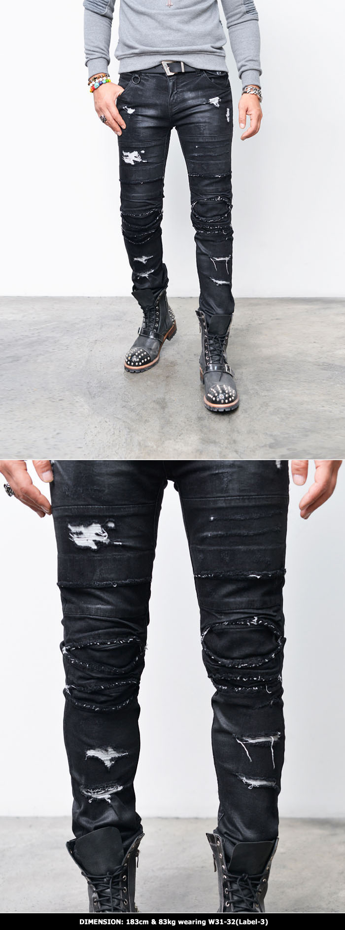 damage jeans black colour