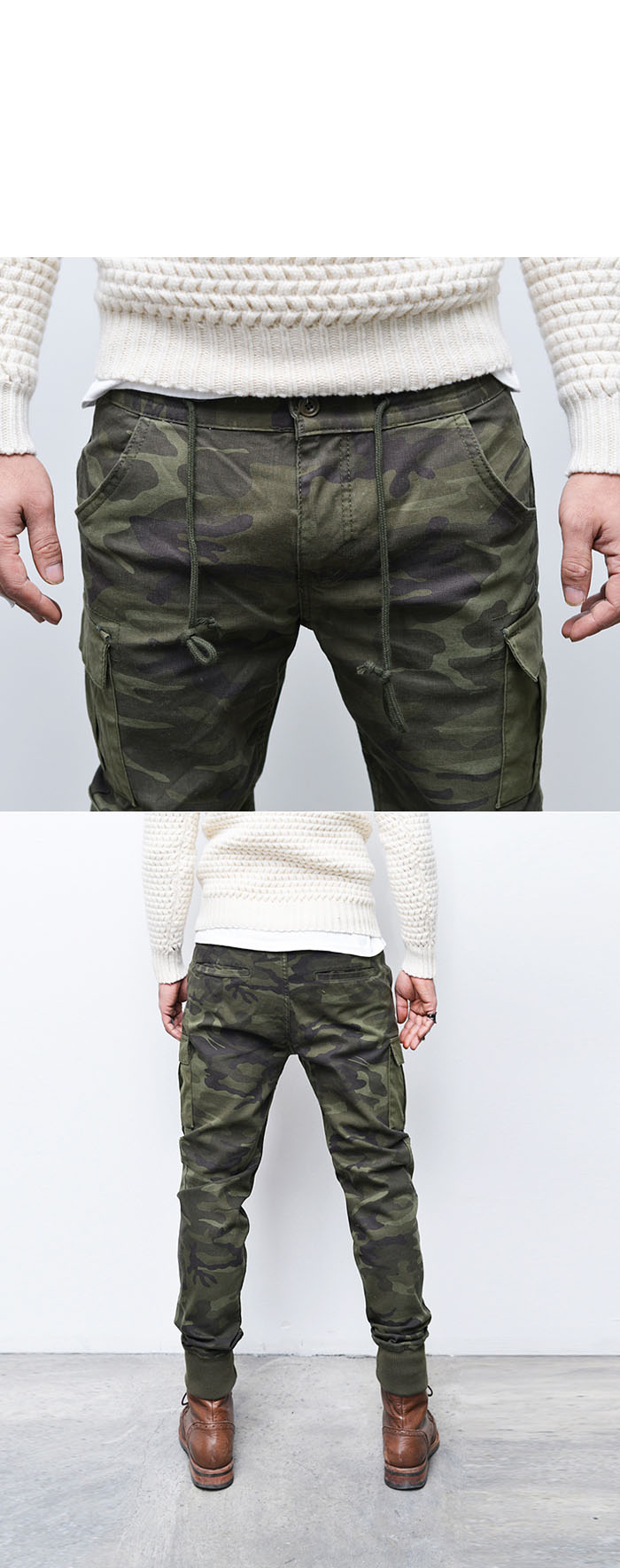 cargo cuffed trousers