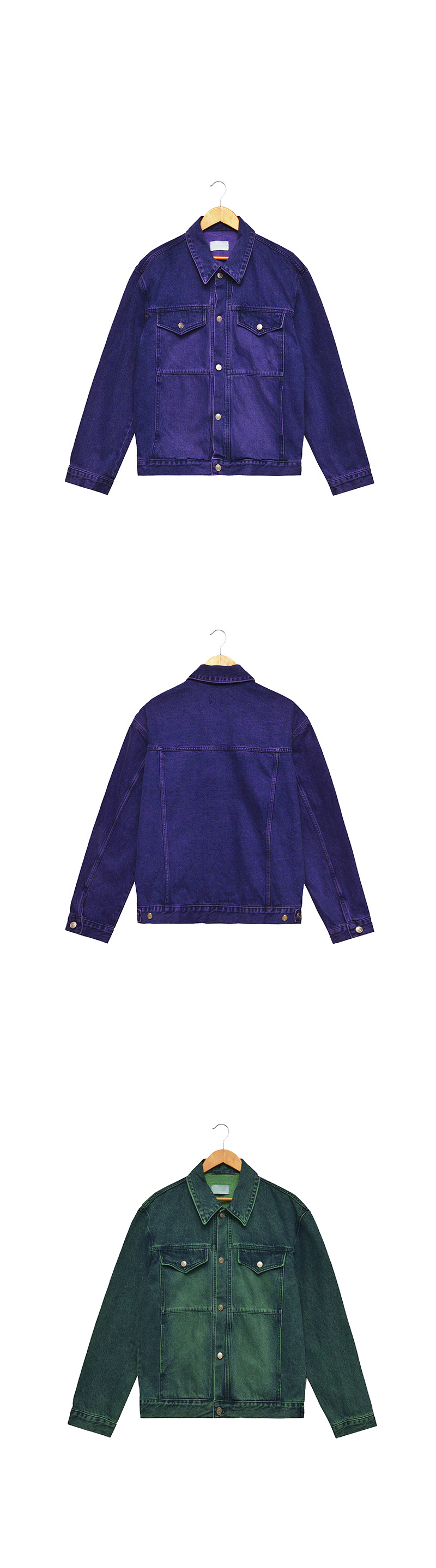 Pigment Dying Retro Denim-Jacket 771