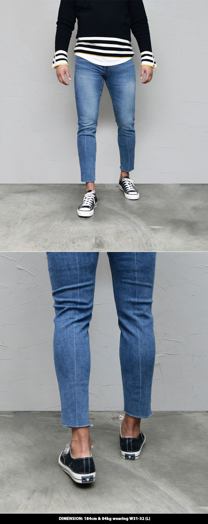 ankle skimming jeans