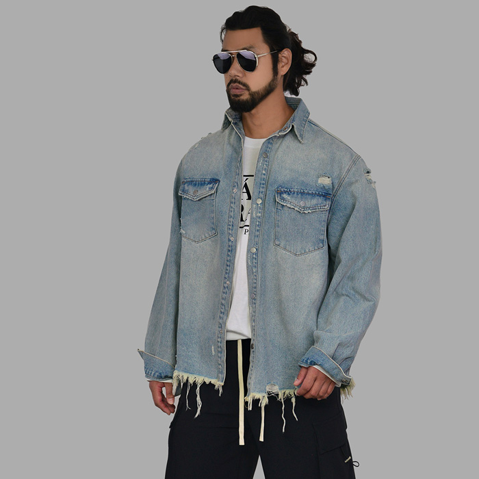 Jeans Jacket Men Streetwear Punk Motorcycle Ripped Print Cowboy Outerwear  High Quality Casual Hole Male Women Hip Hop Denim Coat - Jackets -  AliExpress