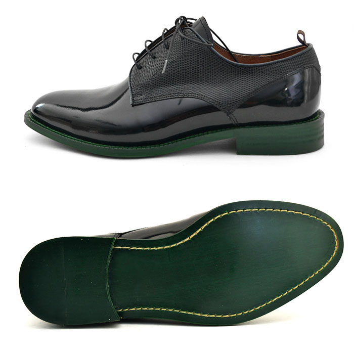 Green Sole Enamel Coating Oxford-Shoes 409