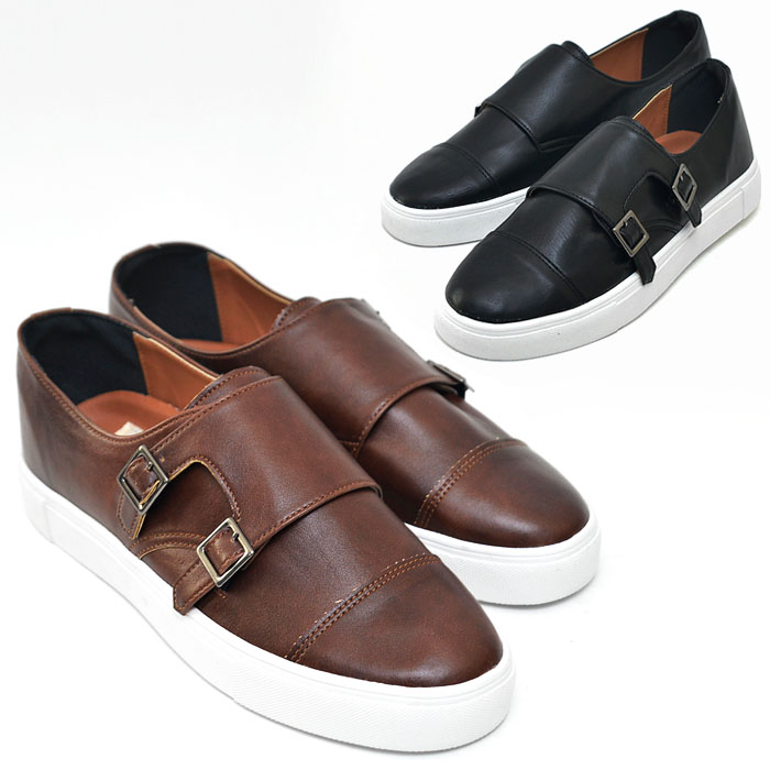 Smart Casual Leather Monk Sneakers-Shoes 413