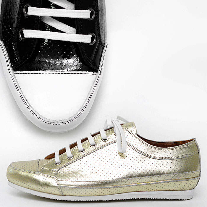 Metalic Punching Custom Leather Low Top-Shoes 308