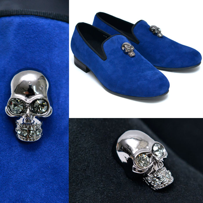Jewel Skull Suede Slipon Loafer-Shoes 573