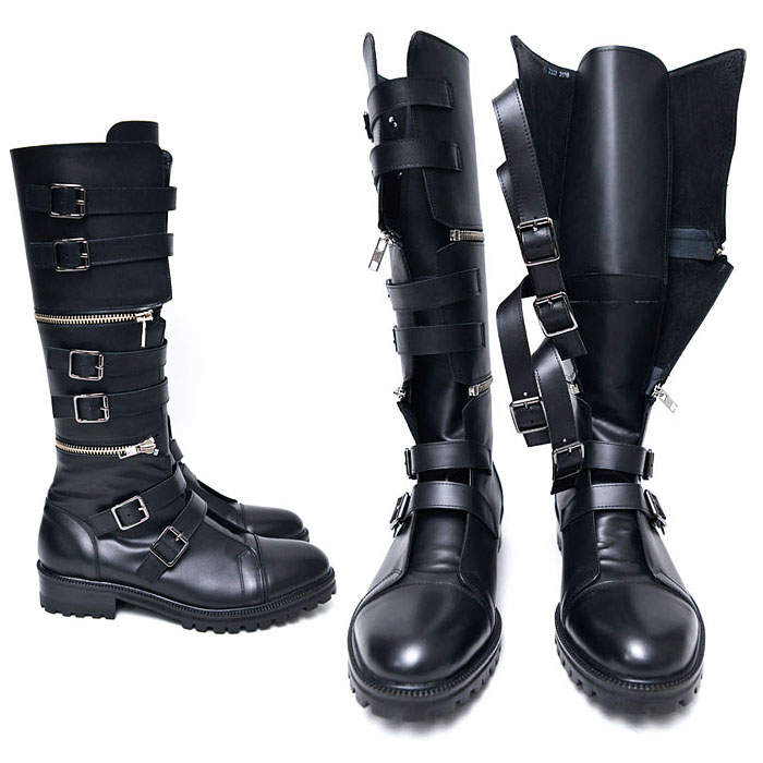 belted biker boots