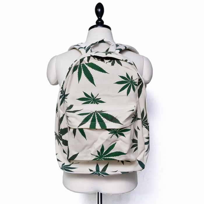 Weed Pattern Canvas Backpack-Bag 198