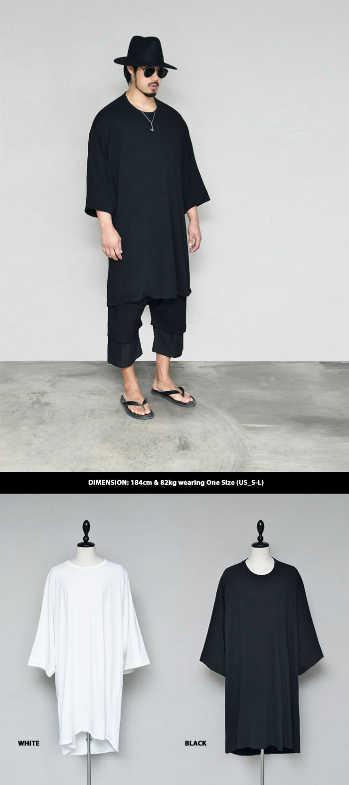 Tops :: Tees :: Super Long Overfit Round-Tee 251 - GUYLOOK Men's Trendy ...