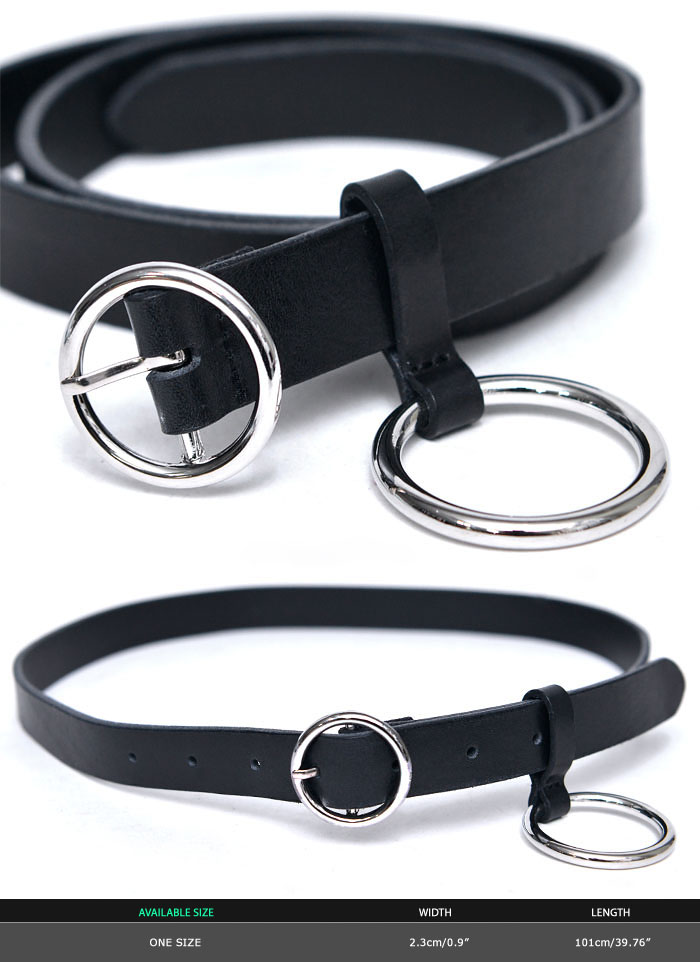 Accessories Belts Unisex Circle O Ring Charm Leather Belt 165