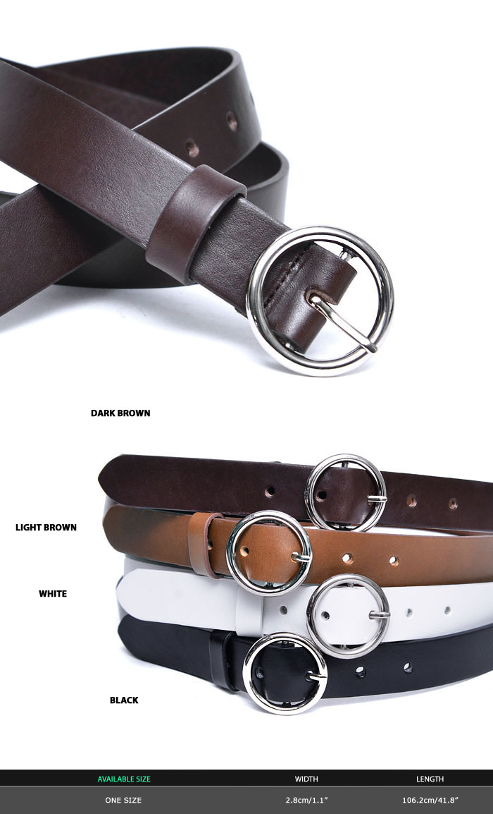 Accessories Belts O Ring Slim Leather Belt 195