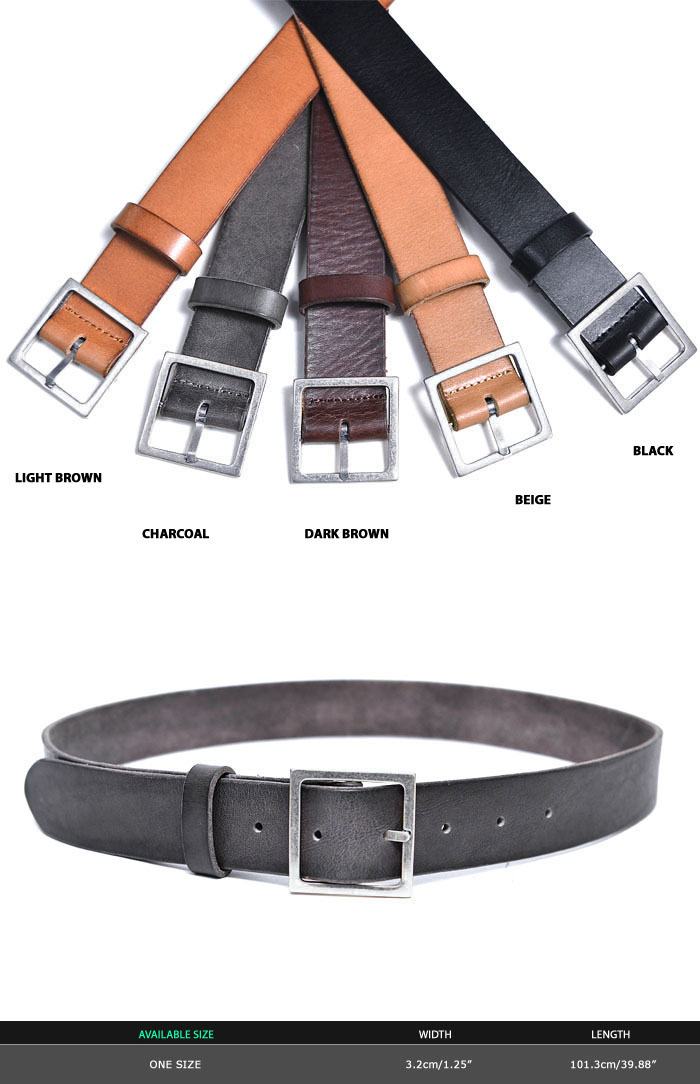 leather belt square buckle