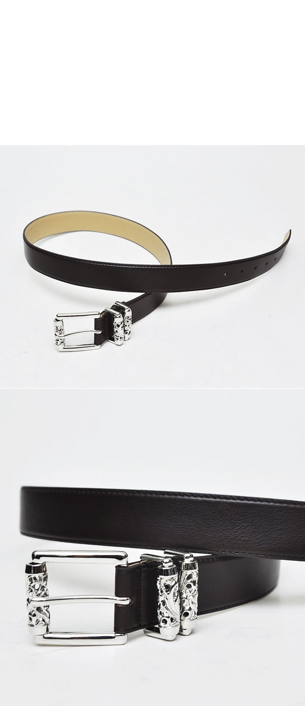 Accessories :: Belts :: Engraved Silver Rolling Designer Cowhide-Belt 88