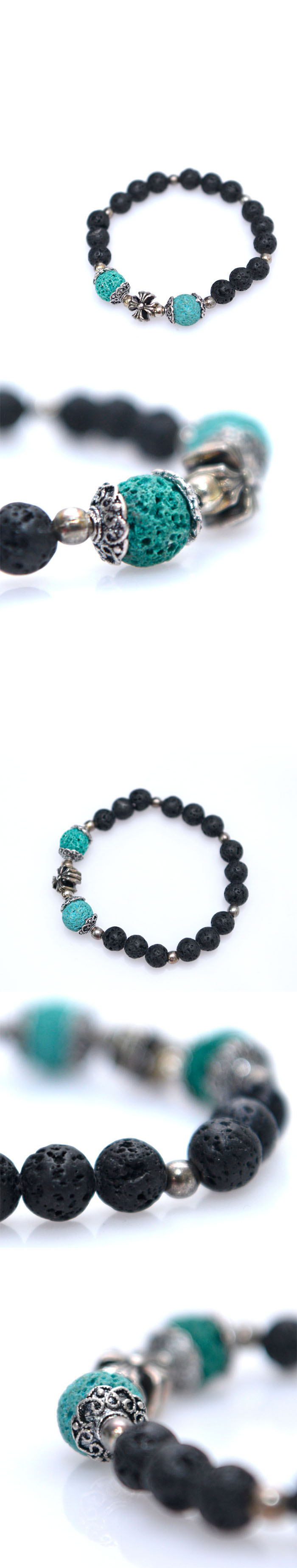 Accessories :: Bracelets :: Real Volcano Stone Mix Beads-Bracelet 292