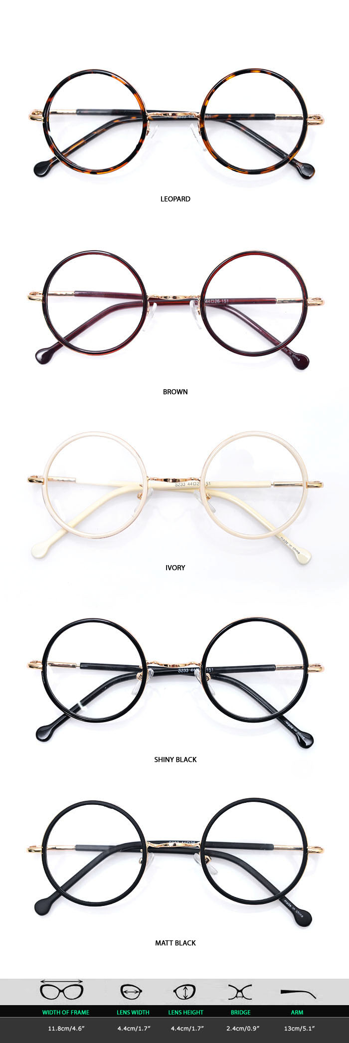 Accessories :: Sunglasses & Glasses :: Euro Chic Gold Contrast Round ...