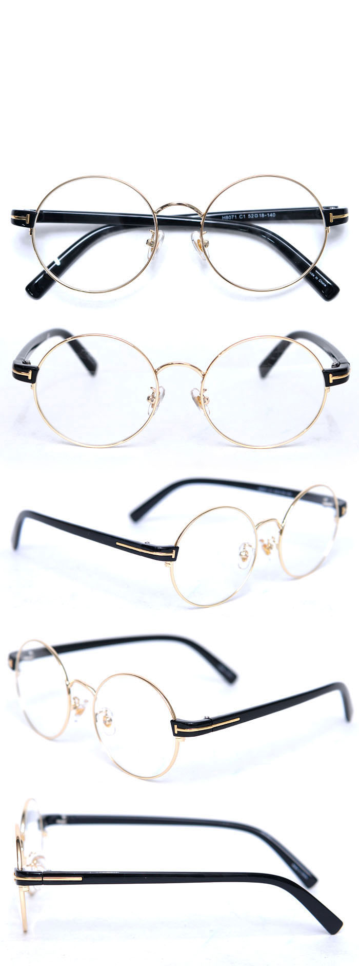 Accessories :: Sunglasses & Glasses :: Chic Gold Accent Rounded-Glasses 31