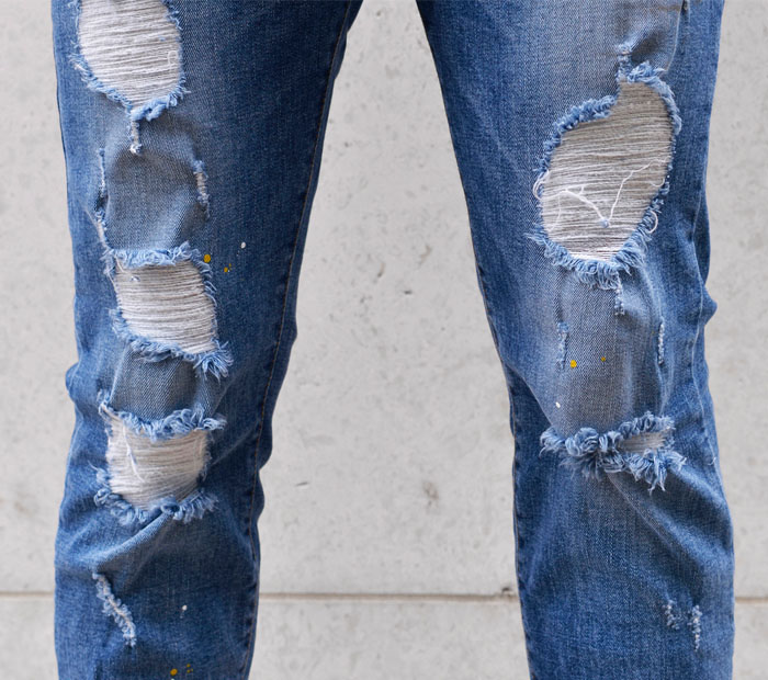 Sales :: Bottoms :: Last 1) Unbalance Bottom hem Damage Slim-Jeans 308