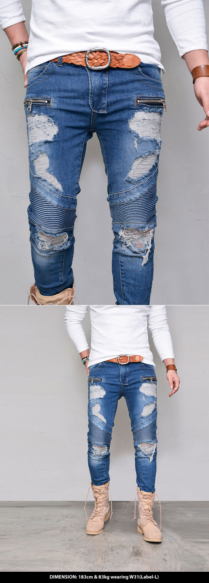 Bottoms :: Jeans :: Last 1) Destroy Seaming Skinny Biker-Jeans 362 ...