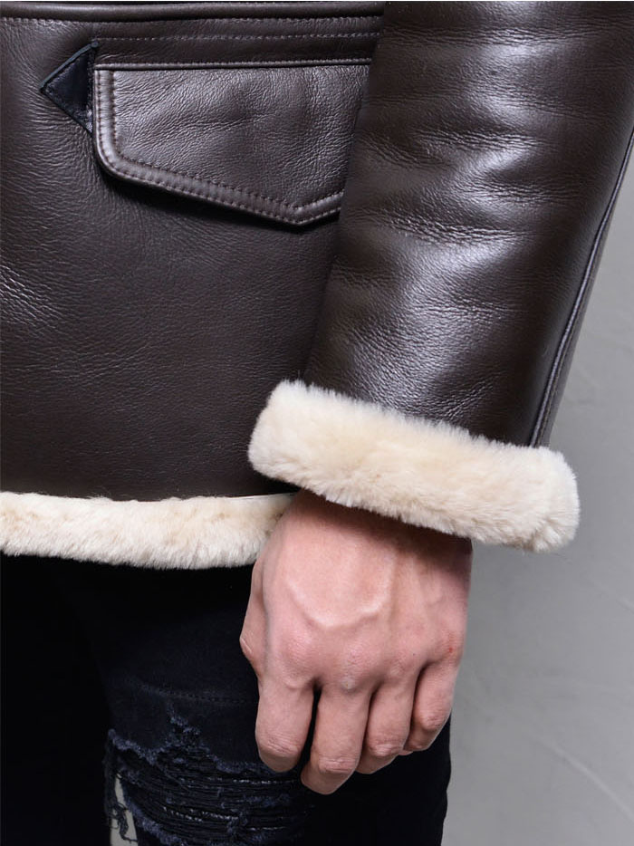 Outerwear :: Leather Jackets :: Premium Hooded Full Shearling-Leather 149