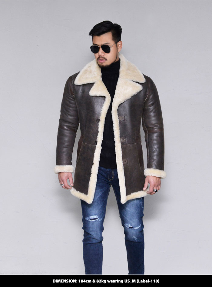 Outerwear :: Leather Jackets :: Shearling Lambskin Half Coat-Leather 154