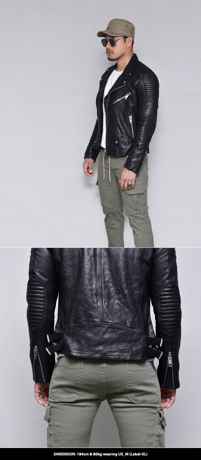 Outerwear :: Leather Jackets :: Lambskin Embo Power Biker-Leather 162