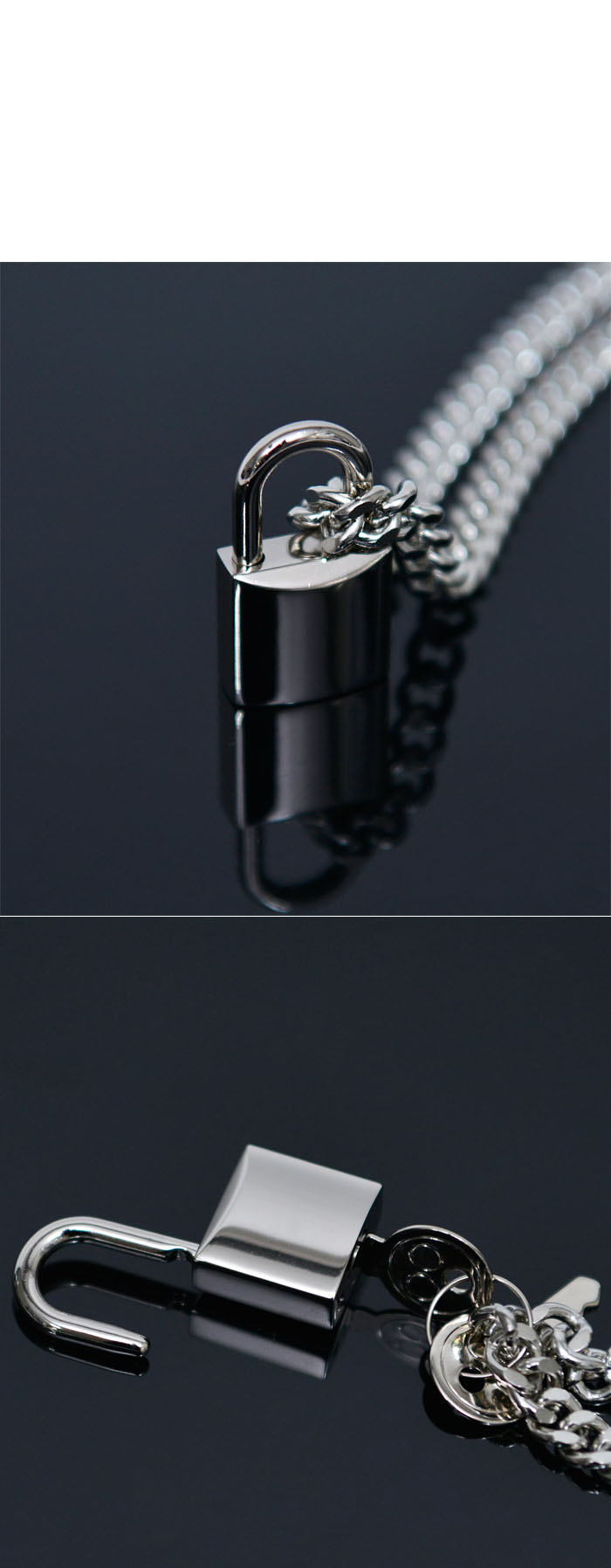 Accessories :: Necklaces :: Real Lock & Key Pendant Silver Long-Necklace 279