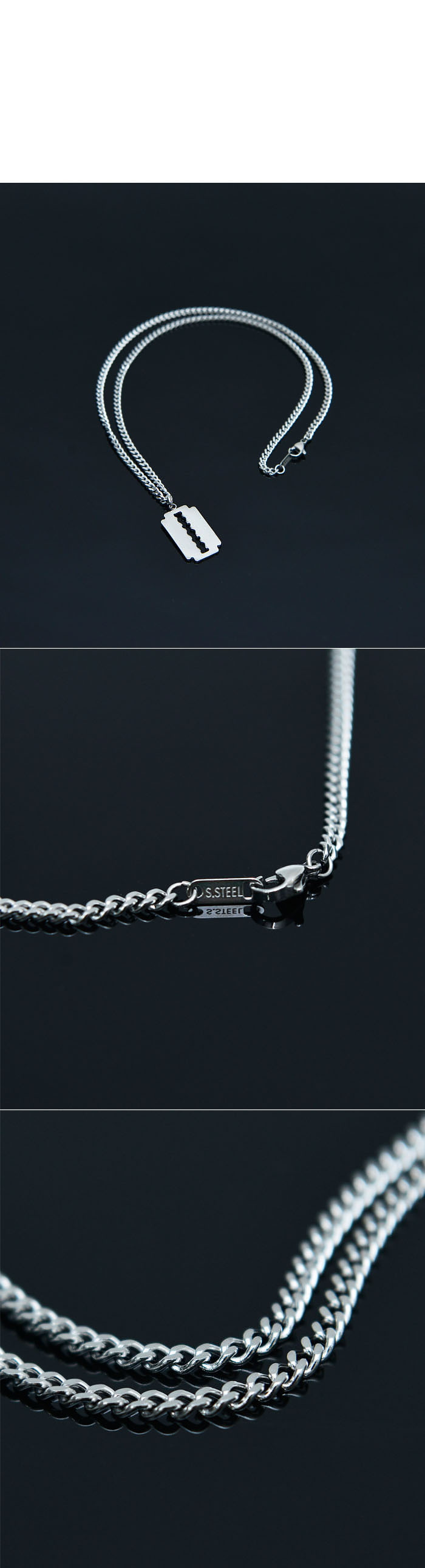 Steel Razor Blade-Necklace 397