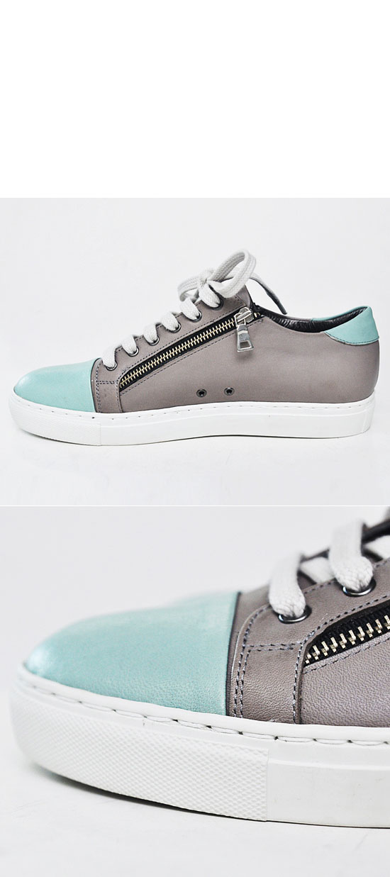 Shoes :: Dual Zippered Contrast Leather Sneakers-Shoes 207 - GUYLOOK ...