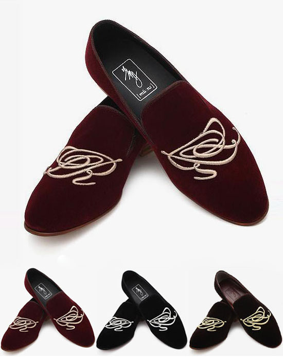 velvet slip on shoes