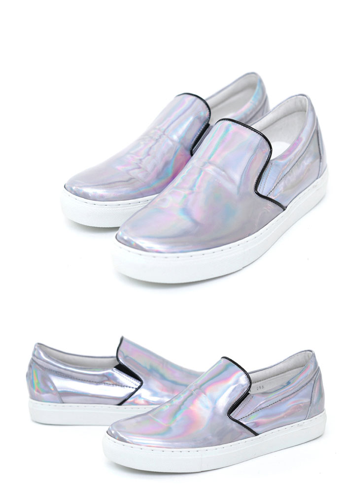 holographic slip on shoes