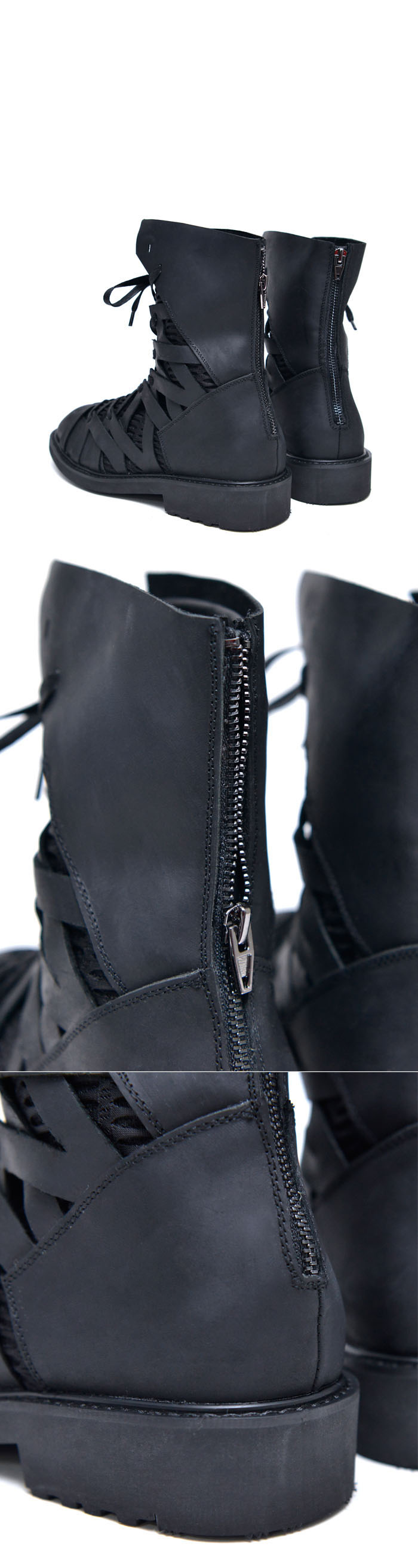 Shoes :: Boots :: Spider Web Matt Leather Boots-Shoes 603 - GUYLOOK Men ...