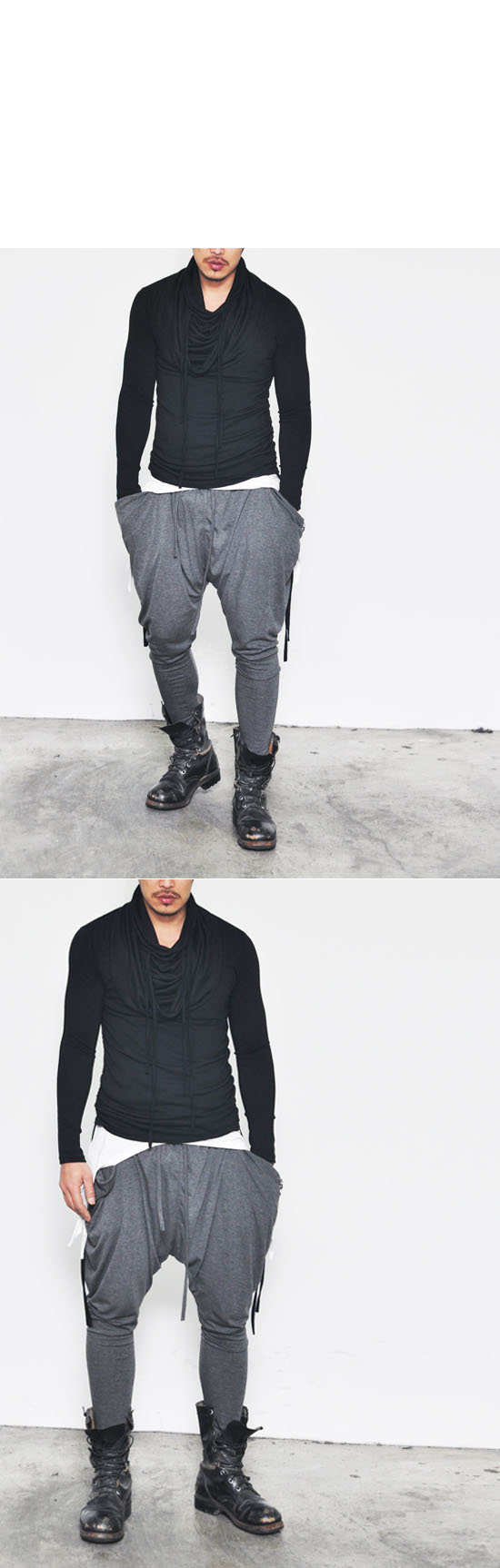 Avant-garde Mens Super Low Crotch Light Big Pocket Harem Sweatpants By ...