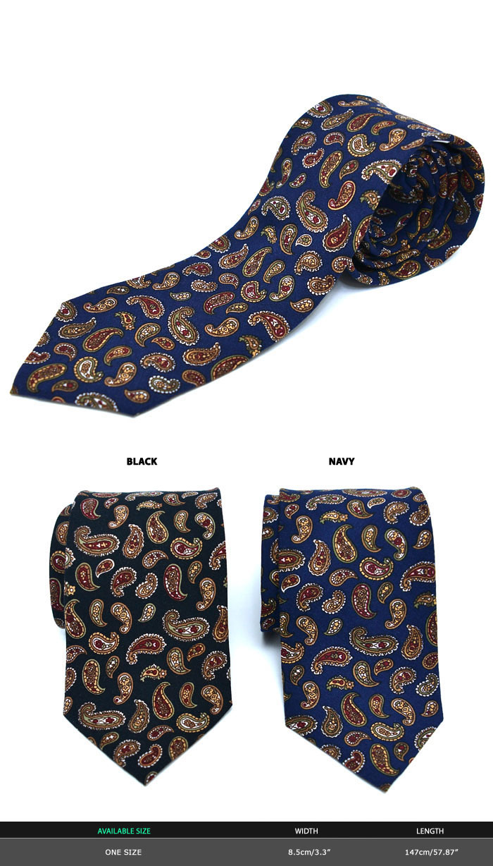 Accessories :: Ties :: Retro Paisely Wool Tie-Tie 54