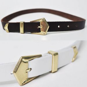 Designer Gold Arrow Buckle Leather-Belt 62