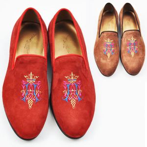Lux Emblem Embrodiery Suede Loafer-Shoes 148