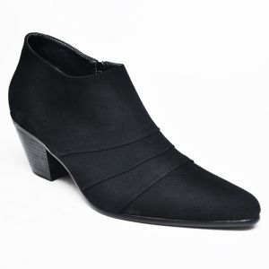 5cm Kill Heel Pleat Ankle Suede Boots-Shoes 242