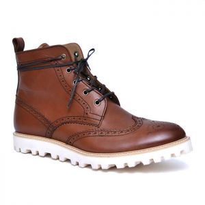 Classy Wingtip Kipskin Boots-Shoes 695