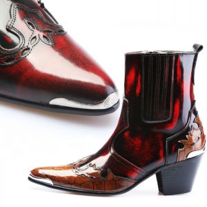 7cm Kill Heel Cowboy Western Boots-Shoes 236