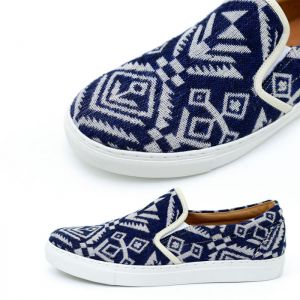 Tribal Blue Knit Custom Slim On-Shoes 333