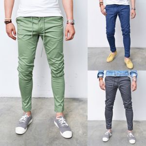 Elastic Drawcord Slim Cotton Ankle-Pants 178