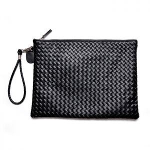 Leather Braided Handle Pouch-Bag 159