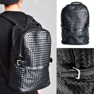 Side Buckle Leather Braided Backpack-Bag 162