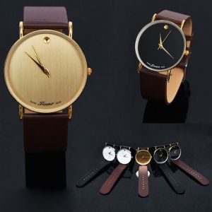 Minimal Face Orion Accent Leather Strap-Watch 69