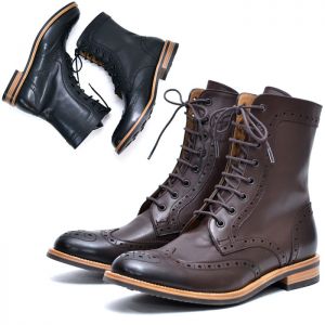 Premium Calf Gradation Wingtip Boots-Shoes 527