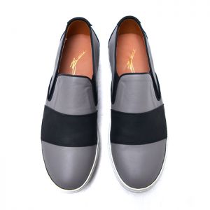 Bold Black Stripe Contrast Slipon-Shoes 535