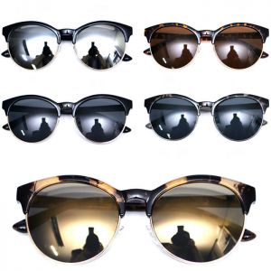 Euro-chic Gold Rim Rounded Eyebrow-Sunglasses 94
