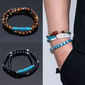 Dual winding Turquoise Beads-Bracelet 344