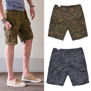 Pre-washed Military Camouflage Cargo-Shorts 121