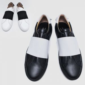 Contrast Banding Leather Slipon-Shoes 633