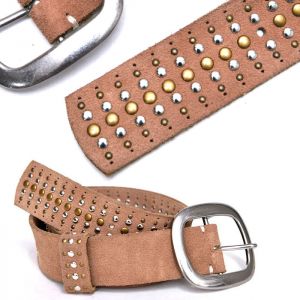Stud Washed Soft Suede-Belt 172