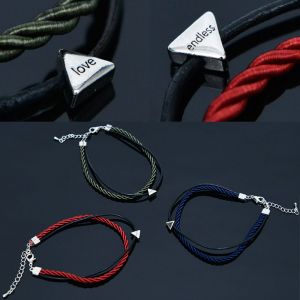 Silk Twine Triangle Love Anklet-Anklet 12